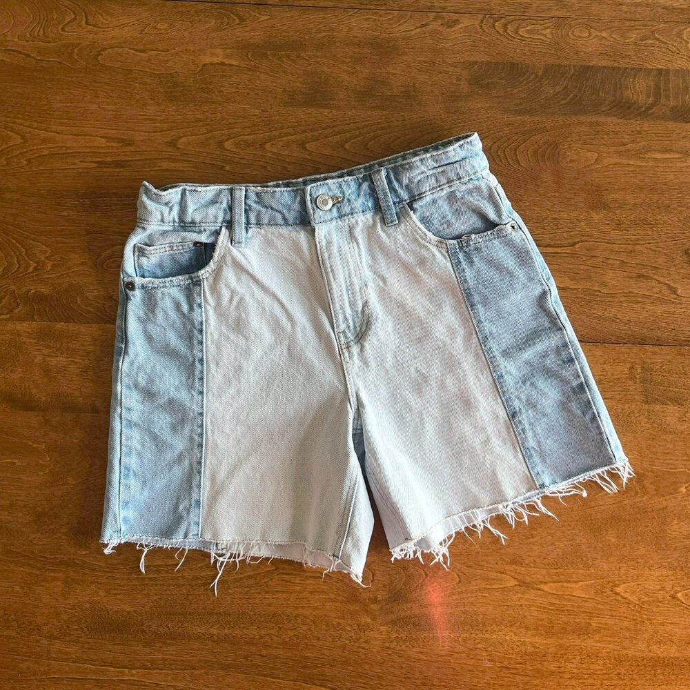 Zara colorblock denim shorts 13-14